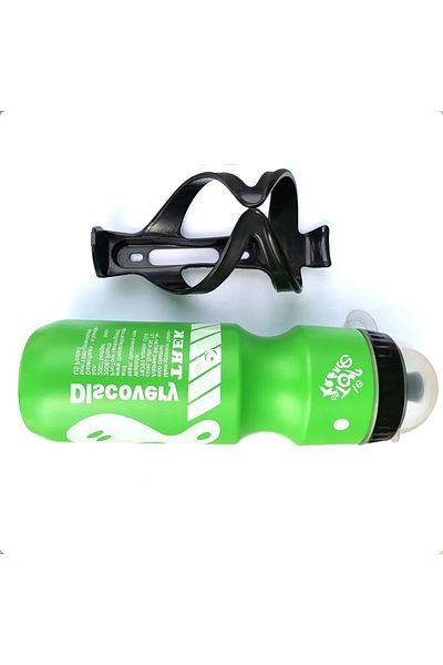 Choice Green Bicycle Mountain Bike Sports Water Bottle with Water Bottle Bracket Outdoor Sports Camping Bev