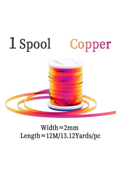 Choice 1Spool Copper 2mm 2 Tones Fly Tying Material Flat Mylar Tinsel for Streamer Flashback Nymphs Midge B