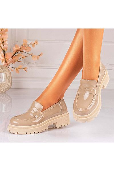 Lush Fashion Mocasini Dama din Piele Lacuita