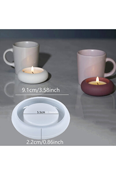Choice قالب حامل شموع دائري من السيليكون، قالب كأس شمعة أسمنتي، حامل شموع صغير، قالب جبس تيرا