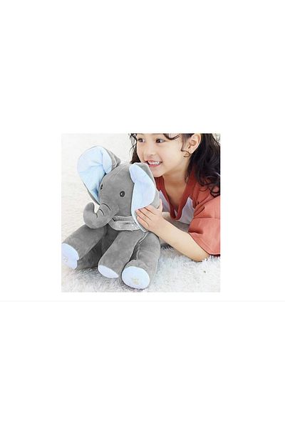 K KATHODE Elephant Toy, Peek A Boo, Sings and Talks, English Language, Blue