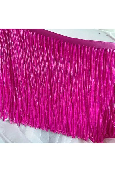 Choice 90CM Length Bright Rose Red -B High Quality Handmade Bead Beads15CM Width.Tube Tassel Dress Accesso
