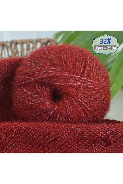 Choice 32 كيس كبير من خيوط الصوف الموهير اللامعة الملونة باللون الأحمر الأنغو...