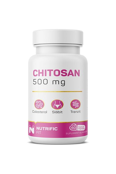 NUTRIFIC Chitosan 500mg, cholesterol, weight loss, transit, 60 vegetable capsules