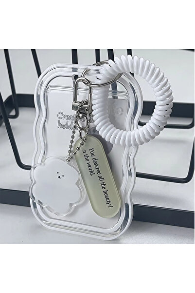 Choice حامل بطاقات صور Kpop بتصميم إبداعي أبيض، حامل بطاقات شفاف، سلسلة مفاتي...