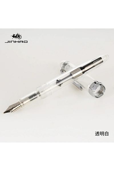Choice 05mm F nib Transparent 1piece JINHAO 992 Silver Clip Fountain Pen 0.5mm High Quality Ink Pens School