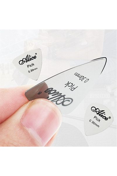 Choice 5pcs Heart Shaped Style 5pcs/10pcs Alice Metal Guitar Picks Durable Professional Bass Ukelele Guitar