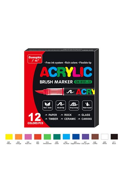 Choice 12 Colors 12-120 Colors Acrylic Paint Pens Markers Brush Tip Paint Markers For Rock Painting Wood Ca