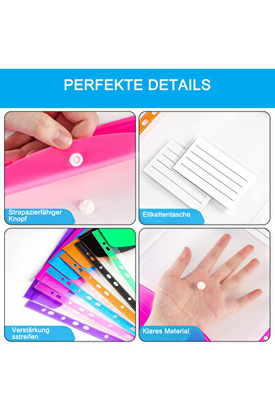 Choice 12-Piece File Holder, Binder Dividers with Snaps, Fits 2/3/4/11 Binders, 6 Colors