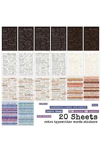 Choice 20 Sheets 20 Sheets Vintage English Journal Decoration Stickers DIY Collage Material Scrapbooking Ph