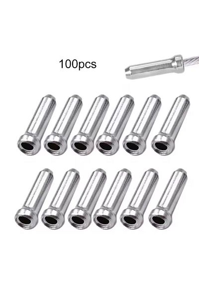 Choice 100 pcs Silver MTB Road Bike Inner Wire End Caps 100pcs Shift Cable Tips Wire Brake Shift Derailleur