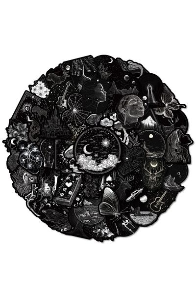 Choice 50PCS Cool Black Fantasy Aesthetics Series Graffiti Stickers for Bicycle Hand Account Pencil Case...
