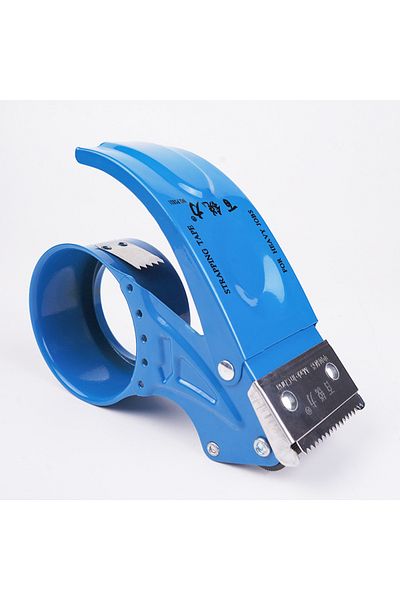 Choice Blue Handheld Metal Packing Tape Dispenser 6cm Wide Heavy Duty Shipping Tape Dispenser,Reusable, Rep
