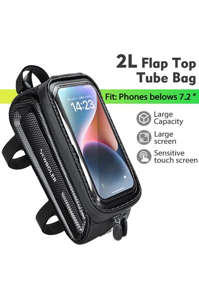 Choice BAG038 NEWBOLER Bike Bag 2L Frame Front Tube Cycling Bag Bicycle Waterproof Phone Case Holder 7.2Inc
