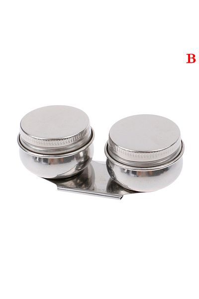 Choice B Stainless Steel Drum Painting Palette Oil Paint Pot Single Double Hole Dipper