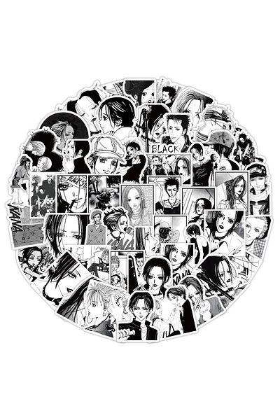 Choice 61PCS Anime NANA Black and White Graffiti Stickers for Bicycle Hand Account Pencil Case Decals