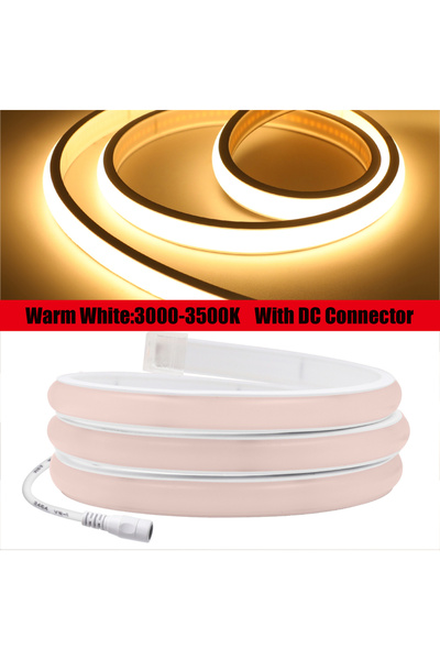 Choice شريط نيون COB أبيض دافئ 12 فولت 3 متر تيار مستمر 12 فولت 24 فولت 320 مصباح ليد/متر مقاوم للماء 3000 كلفن 4000 كلفن 6000 كلفن ديكور منزلي عالي الجودة