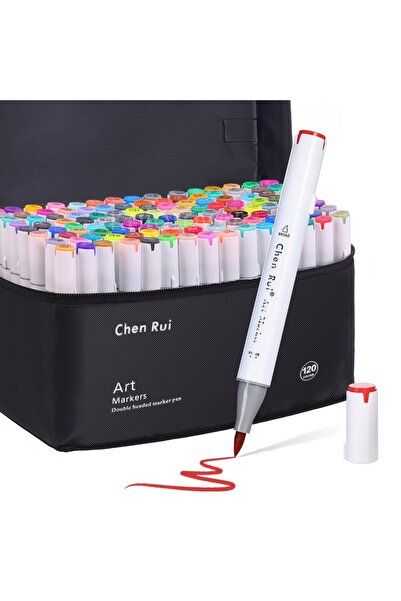 Choice مجموعة أقلام تحديد كحولية من 120 لونًا، مع حصيرة رسم مقاومة للتسرب، وف...