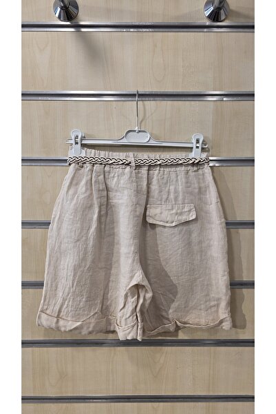 Park Moda İtalyan Keten Şort Örgü Kemerli