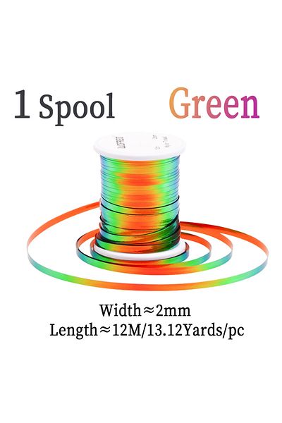 Choice 1Spool Green 2mm 2 Tones Fly Tying Material Flat Mylar Tinsel for Streamer Flashback Nymphs Midge Bo