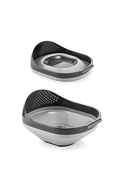 Justyol Set of 4 Foldable Gray Strainers and Funnel – Accordion Kitchen Utensils