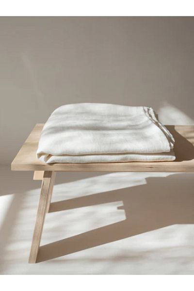 KÜTÜKhouse White Linen Flat Sheet Single 180X260 cm