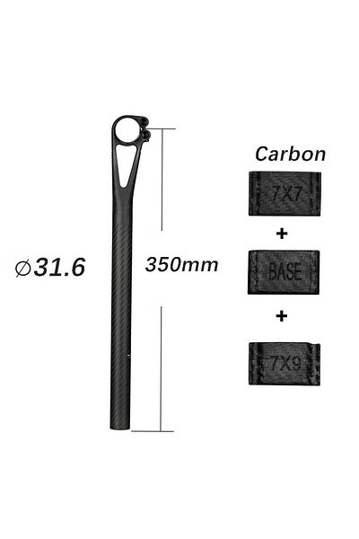 Choice 31.6x350mm elitaone Carbon Seat post Setback 5mm MTB/Road Bike Seatposts Carbon fiber half shell 7x9