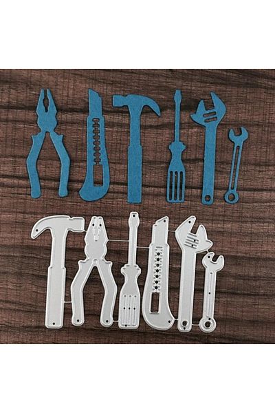 Choice Wrench Hammer Screwdriver Tools Metal Cutting Dies Scrapbooking Carbon Craft Cut Die Photo Cutti...