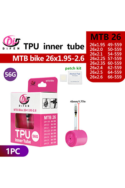 Choice بريستا صمام 45 مللي متر DF 26x1.95-2.6 1 قطعة Difen تي بي يو دراجة نارية الأنبوب الداخلي كاميرا 29 26 27.5 29x1.95 2.0 2.