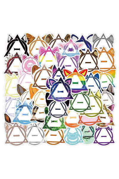 Choice 50PCS Therian Theta-Delta Therianthropy Logo Graffiti Stickers for Bicycle Hand Account Pencil C...