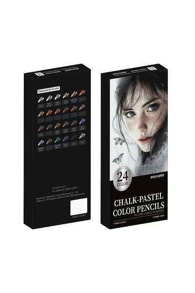 Choice 24 color 24 Premium Colored Charcoal Pencils Drawing Set, Quality Pastel Chalk Pencils, for Coloring