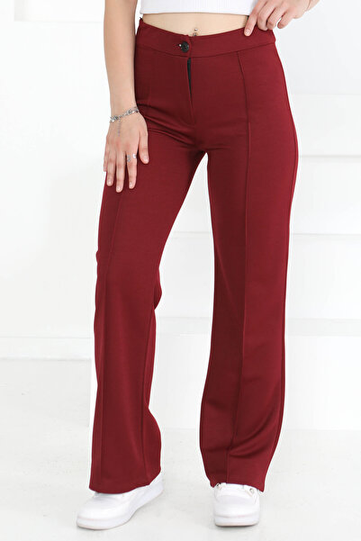 TOFİSA Αθλητικό παντελόνι με λεπτομέρεια ρίγες Claret Red - 27084