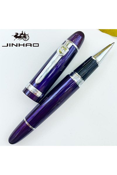 Choice purple silver Jinhao 159 Big Barrel Rollerball Pen with Gold clip Smooth Writing for Business gift (