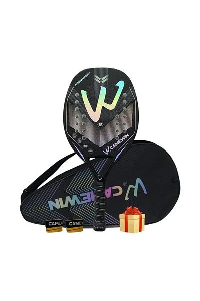 Choice 3K Black 3K Camewin Beach Tennis Racket Full Carbon Fiber Rough Surface Outdoor Sports Ball Racket F