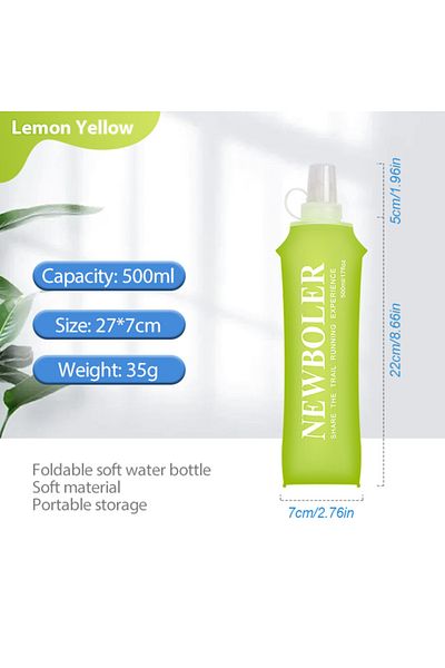 Choice 500ML-YEL NEWBOLER TPU Silicone Soft Water Bottle Outdoor Sport Running Bicycle Camping Climbing Sof