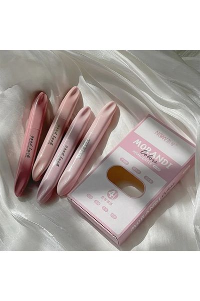Choice 816- pink 4Pcs Pastel Highlighter Set Marker Pens Lipstick Design Soft Brush Tip for Drawing Paintin