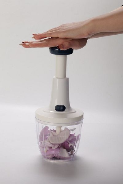 Parfait Manual Press Durable Vegetable Chopper White and Clear