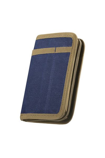 Choice Blue Canvas Pocket Journal Cover with Zipper For Notebook Passport Phone Pen Card Money Outdoor Acti