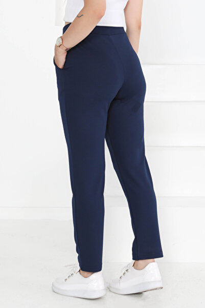 TOFİSA Çift Düğmeli Spor Pantolon Lacivert - 27352