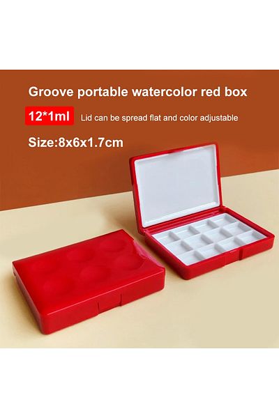 Choice 12 Grid Groove Style Portable Plastic Multi-function Painting Box Empty Watercolor Palette Watercolo