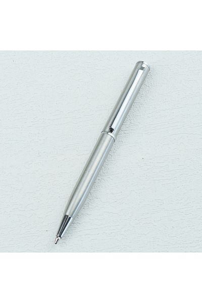 Choice black Silvery Mini Metal Twist-Activated Ballpoint Pen - Pocket-Sized 0.7mm Fine Black Ink Stainless