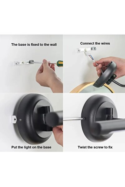 Buiva Modern Kablosuz Duvar Aplik Lampe Pilli Aplik Mat Siyah Pil İle Çalışır Krem Abajur
