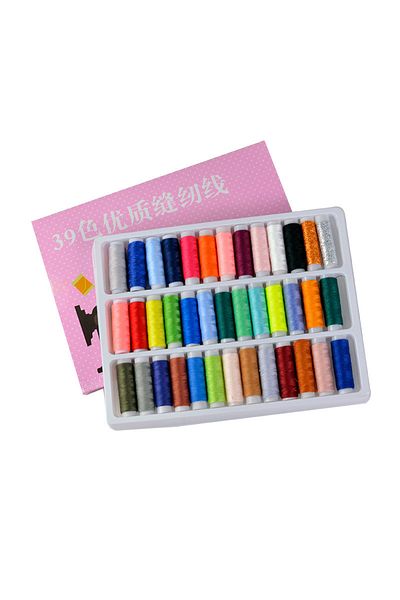 Choice 39pcs 39Pcs Mixed Colors 100% Polyester Yarn Sewing Thread Roll Machine Hand Embroidery 200 Yard Eac