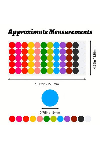 Choice 600 Pieces 3/4 Inch Round Color Coded Labels Dot Stickers in 12 Colors for Home Office Classroom .