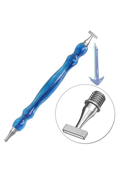 Choice A Blue-4 New Resin Diamond Painting Pen, Thin Multifunctional Stainless Steel Threaded Tip Diamond A