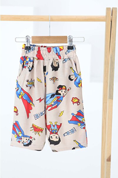 TOFİSA Момчешки шорти с кремаво щамповане - 27312