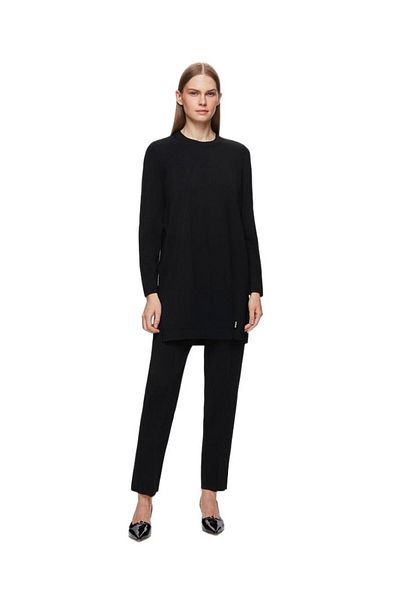 MISS DALIDA Black Skinny Leg Knitwear Trousers T25Y-7000