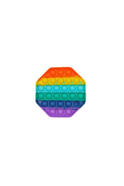 K KATHODE Pop It Stress Reliever Toy, Push Pop Bubble, Silicone, Sensory, Octagon Shape, Multicolor