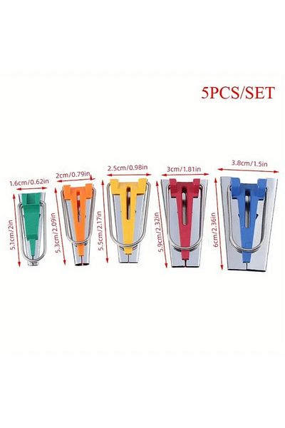 Choice 5PCS 4/5pcs Set Bias Tape Maker Splicing Cloth Maker Binding Tool Overlocking Stitch Quilting Sewing