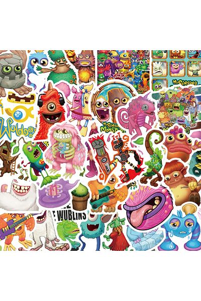 Choice 50PCS Game My Singing Monster Waterproof Graffiti Stickers for Helmet Bicycle Hand Account Pencil...
